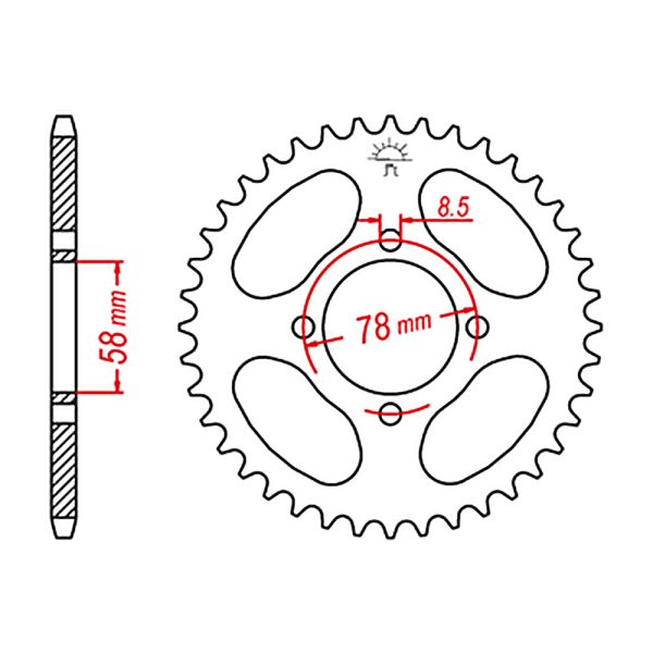Rear Sprocket 38T 428
