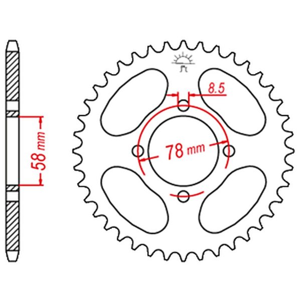 Rear Sprocket 38T 428
